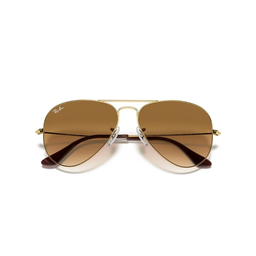 Ray-Ban Gold Frame Sunglasses with Brown Lenses